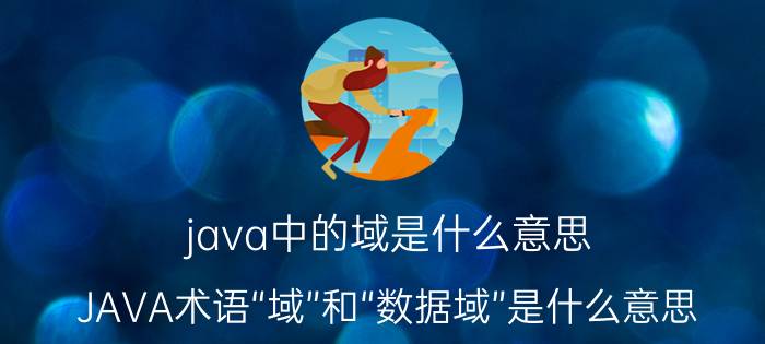 java中的域是什么意思 JAVA术语“域”和“数据域”是什么意思？